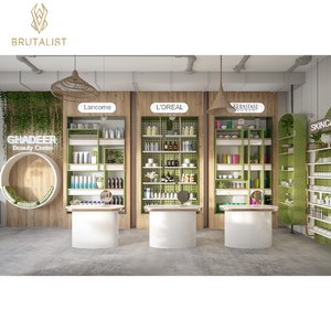 Brutalist, quiosco de madera de diseño personalizado, estante de exhibición de cosméticos, soporte de Perfume, venta al por menor, estante de pared de Peluca de belleza para vitrinas - Product Image 1