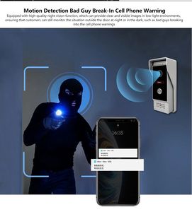 Videoportero con Pantalla de 7 Pulgadas, Detección de Movimiento, Impermeable, Full HD 1080p, Visión Nocturna, Wifi - Product Image 5
