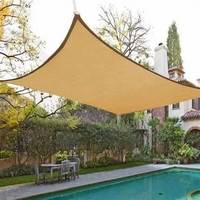 Voile d'ombrage rectangulaire beige pour patio, tissu HDPE perméable à l'eau et à l'air, blocage UV à 95 %, personnalisable