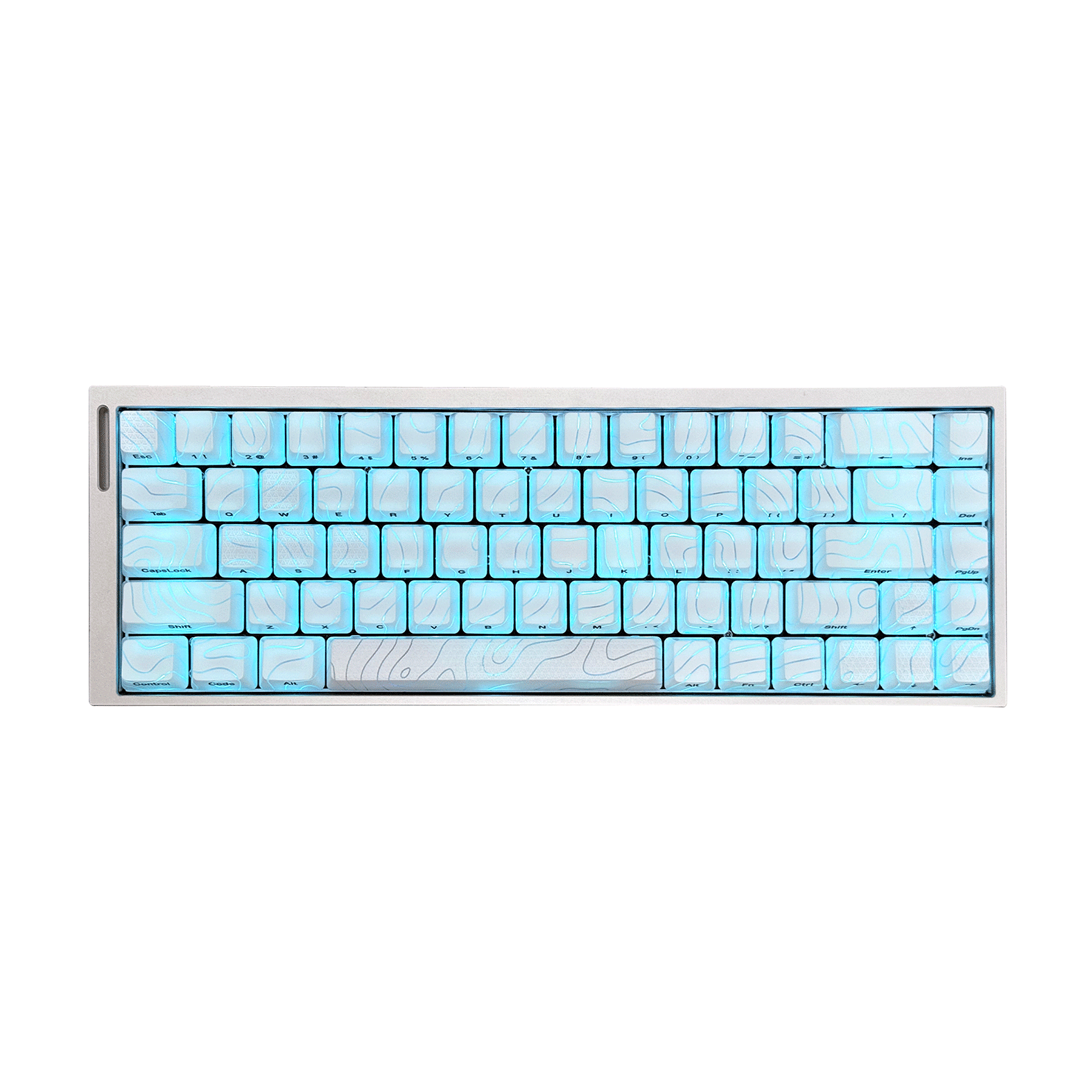 คีย์แคปสีเงินขาวแบบ Anode ความสูงเท่ากัน