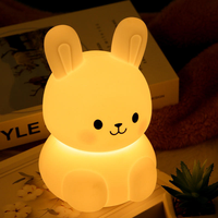 Creative Fat Da Silicone Lapin Veilleuse Chevet Dormir Lampe LED Fête Des Enfants Cadeau Clap Lampe Effet Explosion Dessin Animé
