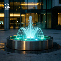 Fuente Musical Circular Comercial para Plazas, con Múltiples Patrones de Agua, Iluminación LED, Dispositivo de Paisajismo Acuático para Exteriores