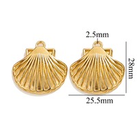 Pendentif Breloque en Acier Inoxydable Plaqué Or PVD 18K Série Marine Coquillage Sirène Étoile de Mer pour Bijoux DIY Thème Océan Plage Été