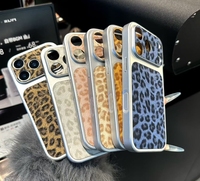 Étui de luxe en cuir PU léopard avec grande fenêtre pour iPhone 17 Pro 16 15 14 13 Pro Max, coque arrière rigide de haute qualité