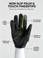Gants de moto unisexes robustes à doigts entiers, protection UV, antidérapants, protection des articulations rigides, motocross, course, cyclisme