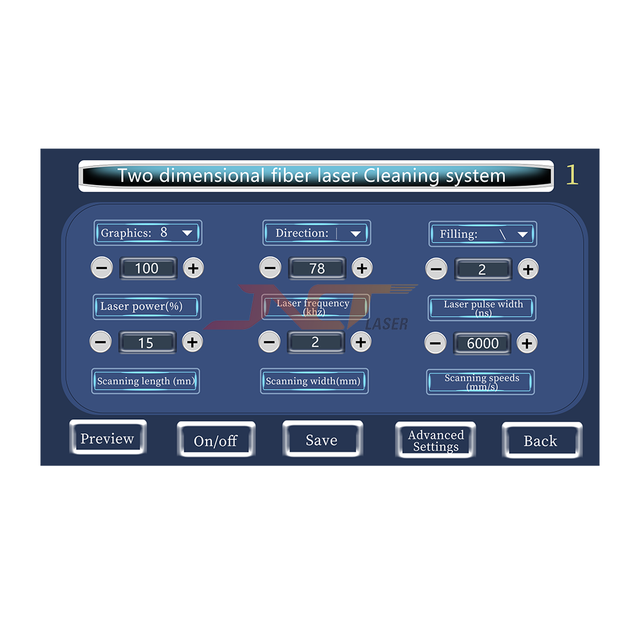 Controller Pulse Laser Cleaning Machine Control System 100W 200W 300W 500W Intelligent CNC Large Screen 2d Scanning