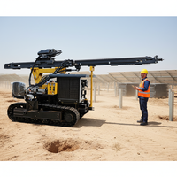 Pile driver pour ferme solaire |   Capacité de s'adaptation aux terrains difficiles pour une installation efficace de fondations photovoltaïques, plus de 300 pieux par jour