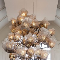 Lustre LED personnalisé avec art floral pour salon de villa contemporaine ANNO