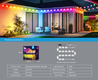 Guirlandes lumineuses intelligentes pour avant-toits, éclairage extérieur permanent RGB IC, étanches, décorations de fêtes, commande par application intelligente, guirlandes lumineuses LED pour les avant-toits de la maison