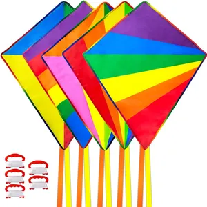 Large rainbow diamond shape delta Kite new designs custom shape cheap kite