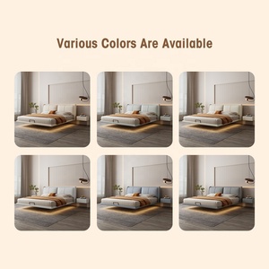 <span class=keywords><strong>Matelas</strong></span> d'usine en bois, lit de couchage, cadres de base avec tête de lit, cuir populaire moderne, hôtel, plate-forme rembourrée, lits en bois, cadre - Product Image 6