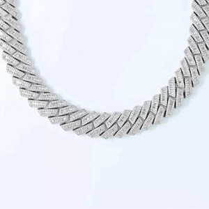 Premium Mens Cuban <b>Link</b> Chain Necklace with Lab Grown Diamond Style Sparkling Hip Hop Fashion Jewelry for Daily Wear and Parties - Product Image 6