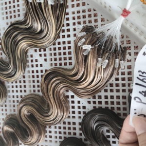 H6 Lông Tóc Mở Rộng 100% Tự Nhiên Con Người Tóc Cơ Thể Sóng Dòng Vô Hình Lớp Biểu Bì Phù Hợp Micro Handtied Lông Nano Tóc - Product Image 1