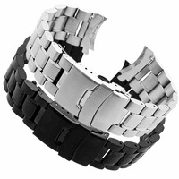 Vente en gros de design Chaîne métallique en acier inoxydable 304L à 3 maillons Bracelet de montre à bout incurvé 18mm 20mm 22mm pour différentes montres