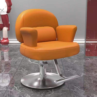 Chaise de coiffure professionnelle portable pivotante à base ronde hydraulique, chaise de barbier, chaise de salon, tabouret de coiffure