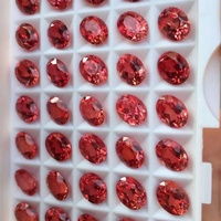 Rubis de laboratoire en vrac, couleur sang de pigeon, taille ovale, synthétique, changeant de couleur, 5x5mm, pour la fabrication de bijoux - Vente en gros