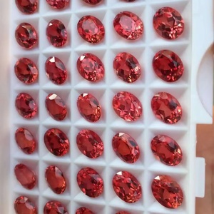 Rubis de laboratoire en vrac de qualité supérieure, couleur sang de pigeon, taille ovale, pierres synthétiques créées en laboratoire pour la fabrication de bijoux - Product Image 1