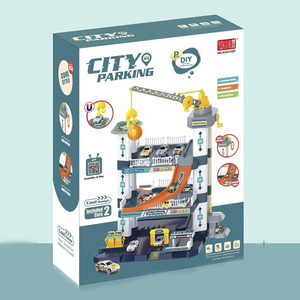 Jeu de Piste de Course pour Voitures avec <span class=keywords><strong>Garage</strong></span> de Stationnement Urbain à 3 Niveaux à Monter Soi-Même, Grue à Manivelle, Alimenté par Piles AA, en Plastique - Product Image 4