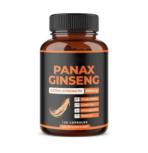 Ginseng Panax rosso con la massima potenza con Ashwagandh per aumentare l'energia e l'umore e la forza focalizzata e una maggiore resistenza