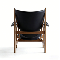 Vente Flash Internationale : Ensemble de Chaises Chieftain en Bois Massif avec Coussin en Cuir et Dossier pour Salon