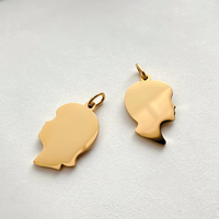 EManco Dropshipping Pendentif Breloque DIY en Acier Inoxydable Motif Tête de Fille, Apprêts Géométriques pour la Fabrication de Colliers, Vente en Gros