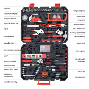 Chìa khóa 237 mảnh và thước dây bao gồm bộ công cụ cơ khí Bộ công cụ sửa chữa tự động với hộp công cụ bằng nhựa - Product Image 3