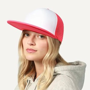 Sombreros de camionero Snapback de 5 paneles de 2 colores en blanco al por mayor, sombreros deportivos profesionales de verano a juego de colores, gorras de camionero personalizadas - Product Image 2