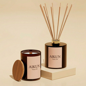 AIKUN Fournisseur d'usine OEM – Ensemble de bougies parfumées longue durée à forte fragrance pour chambre, salle de bain, relaxation, cadeau - Product Image 1