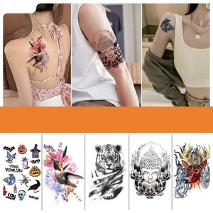 Autocollants de tatouage animaux totemiques premium 210x148mm, manchon de tatouage animal pour hommes - Product Image 1