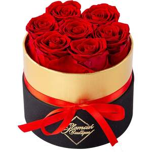 กลามูร์ บูติก ดอกกุหลาบอบแห้งในกล่องทรงกลม ขนาด 5x5x5.5 นิ้ว ดอกไม้แห้งสำหรับวันวาเลนไทน์ - Product Image 2