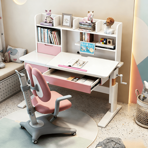 Mesa de <span class=keywords><strong>Estudio</strong></span> Ergonómica de Madera de Caucho para Bebés y Niños, Diseño Moderno y Minimalista, Uso en Múltiples Escenarios - Product Image 3