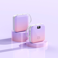 Nouvelle batterie portable 2026 de 20000 mAh à charge rapide 22,5 W, batterie Li-Polymère de haute qualité, ultra-fine, avec écran LED et 2 câbles Type-C, Power Bank