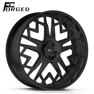 Rodas Forjadas Pretas Brilhantes de 24, 26, 28 e 30 Polegadas, Rodas Personalizadas de 2 Peças com Borda Profunda de 8 Polegadas - Product Image 2