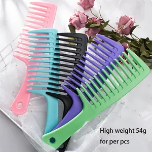 Wholesales many colors big wide tooth combs custom logo hotel plastic comb for wigs