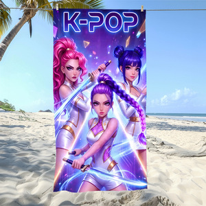<span class=keywords><strong>Toalla</strong></span> de Playa Kpop para Verano, <span class=keywords><strong>Anime</strong></span>, Secado Rápido, Absorbente, para Playa y Baño, Diseño Personalizable - Product Image 4