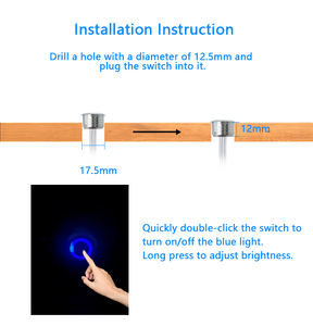 신뢰할 수있는 1712 은빛 서브 컨트롤 12V 24V 터치 디밍 센서 스위치 캐비닛 옷장 <span class=keywords><strong>LED</strong></span> 조명 디머 터치 스위치 - Product Image 5