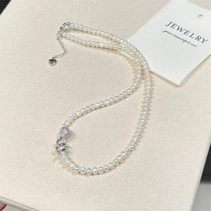 Collar de Perlas de Agua Dulce Zhizhen 2025, Nuevo Espíritu Serpiente, 4-5mm, Luz Intensa, Incrustaciones de Oro de 14k, Perlas de Agua Dulce de Tamaño Ajustable - Product Image 1