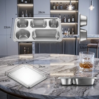 Boîte à lunch bento personnalisée en gros avec logo, en acier inoxydable SUS304 de qualité alimentaire, conteneur compartimenté, marque privée OEM, prix d'usine pour cadeau promotionnel