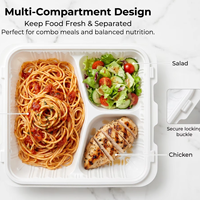 Boîte à lunch jetable carrée Fude en PP de qualité alimentaire 9x6 pouces, style américain, pour burgers à emporter, avec logo/design graphique personnalisé