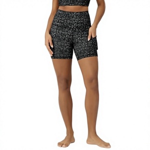 Shorts Deportivos de Punto Estampados de Cintura Alta para Mujer, con Bolsillos, Cintura Elástica Transpirable, Corte Regular, Diseño de Puntos - Product Image 4