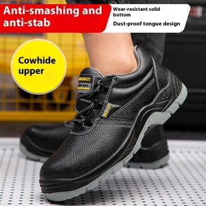 Рабочие ботинки YIZHONCO на заказ, кожаные ботинки, верхняя подошва из искусственной кожи, с широким стальным носком, противоскользящие, устойчивые к истиранию, для складской логистики - Product Image 3