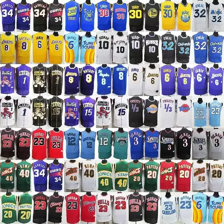 Pasokan Grosir Murah Jersey Nbaa Basket Amerika Jersey Basket Bordir Semua Tim Pakaian Olahraga Kaus Pria