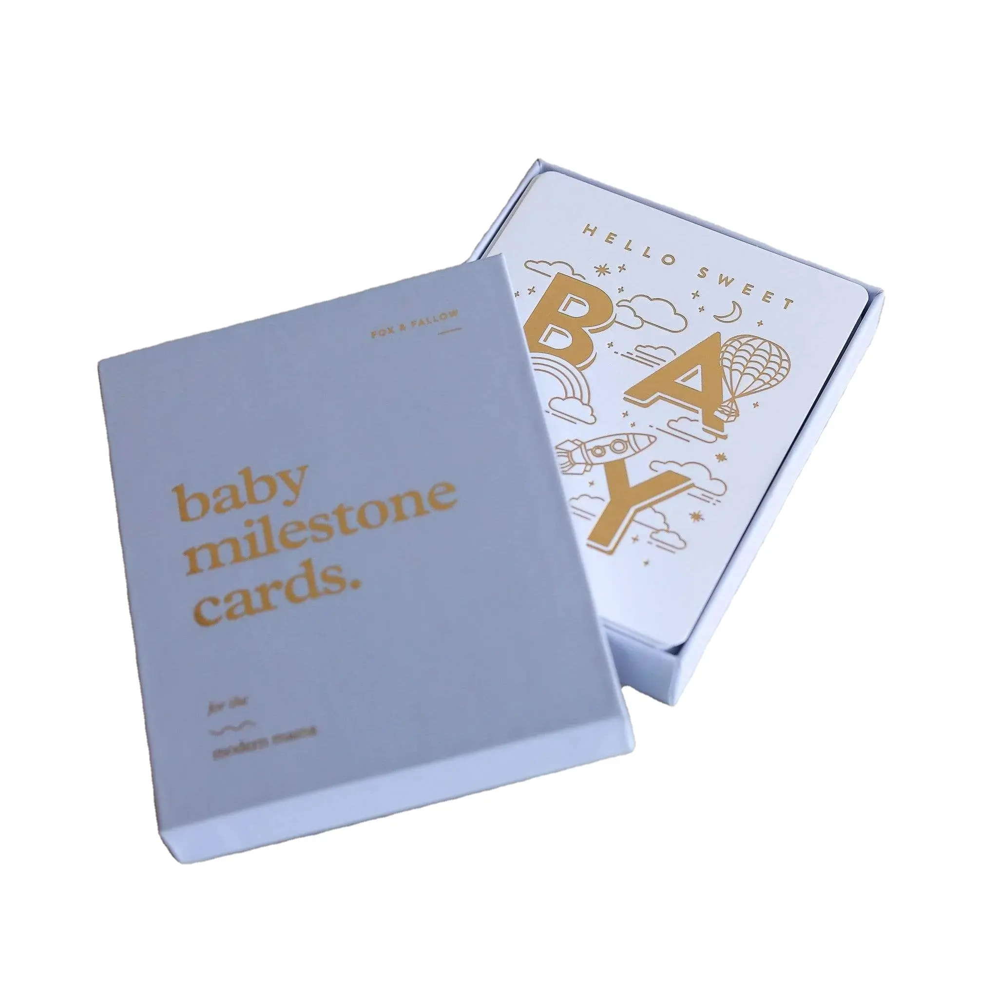 מילות מותאמות אישית מודפס נייר הודעת לידה כרטיס יילוד תינוק מיילסטון כרטיסי מזכרת אריזת מתנה