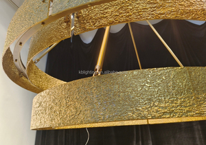 Phục hồi Brass Vòng tròn vòng phần cứng chiếu sáng hiện đại kim loại phòng khách ăn trong nhà Đèn chùm chiếu sáng phục hồi - Product Image 5