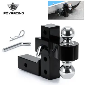 6 "Trailer Yang Dapat Disesuaikan Hitch Ball Mount 6" Traktor Drop & Rise Mount Towing Trailer Hitch dengan Hitch Pins 2 "& 2-5/16" Bola Ganda