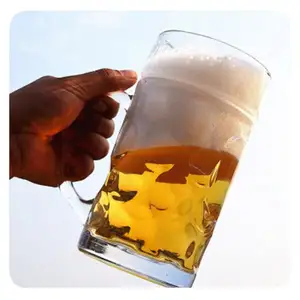 Tazza di birra isolante addensata tazza di birra gigante classica birra boccale trasparente Design sublimazione fossetta di vetro senza piombo