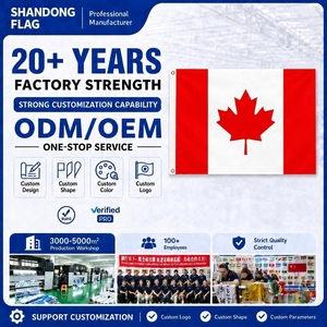 Drapeau canadien personnalisé de 3x5 pieds, polyester non tissé, rectangulaire, bannière publicitaire extérieure, résistant aux UV, impression numérique - Product Image 1