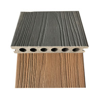 Terrasse extérieure moderne en teck traditionnel, composite WPC imperméable, bois massif gaufré, finition noyer brossé, respectueux de l'environnement