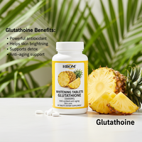 Complément OEM pour l'éclaircissement de la peau et la santé anti-âge, Vitamine C végétarienne, Collagène, Comprimés de L-glutathion