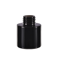 Bouteille en verre de diffuseur noir brillant de luxe de 50ml avec épaulement plat et bouchon à vis et design coloré par vous-même